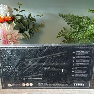 royale Genius Black Ceramic Hair Straightener Full Set NWT